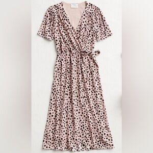 French Grey Eva Flutter Sleeve Midi Dress | Wedding Guest & Date Night